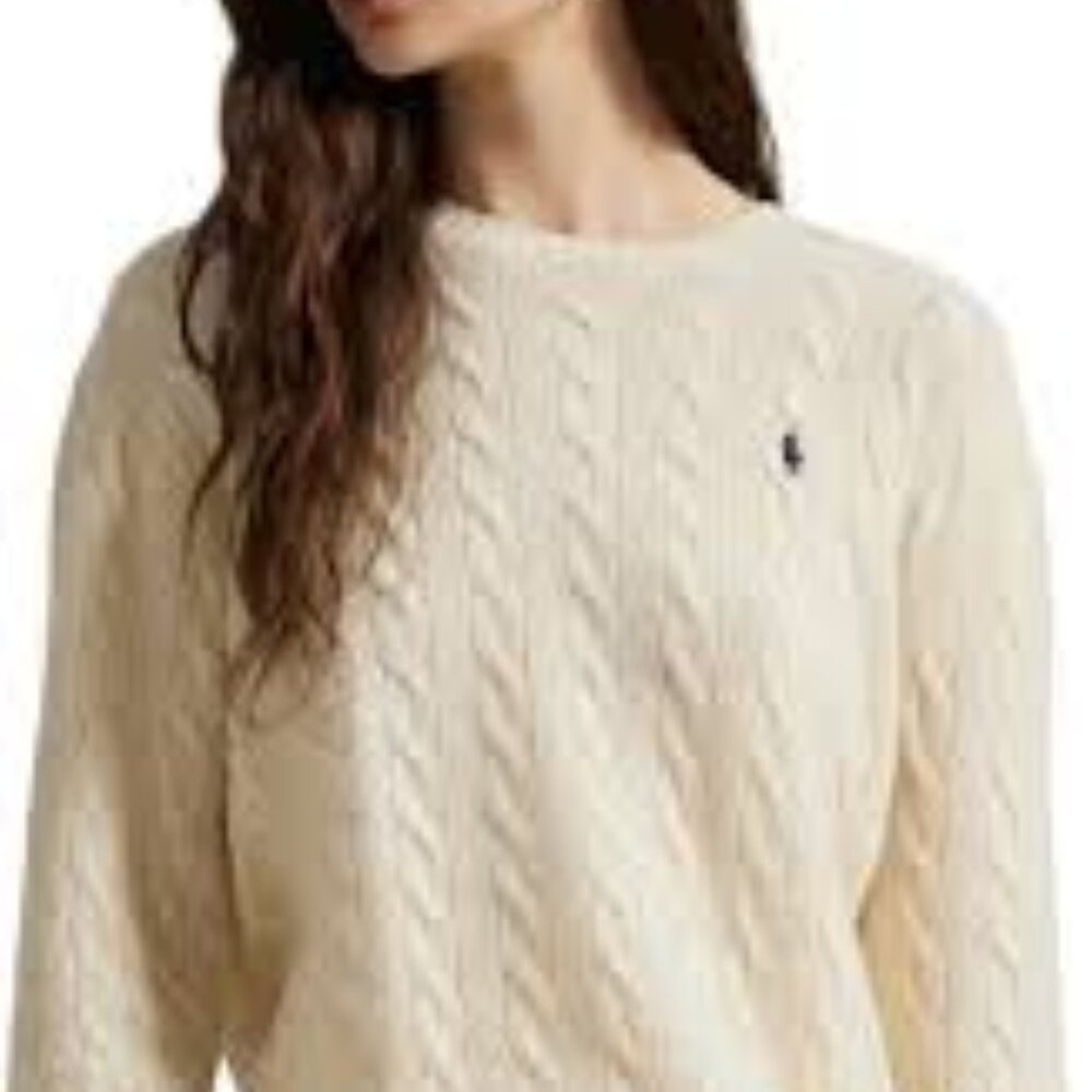 Unisex/Men's Polo Ralph Lauren Cable-Knit Wool-Cashmere Sweater in Cream - Sz XL